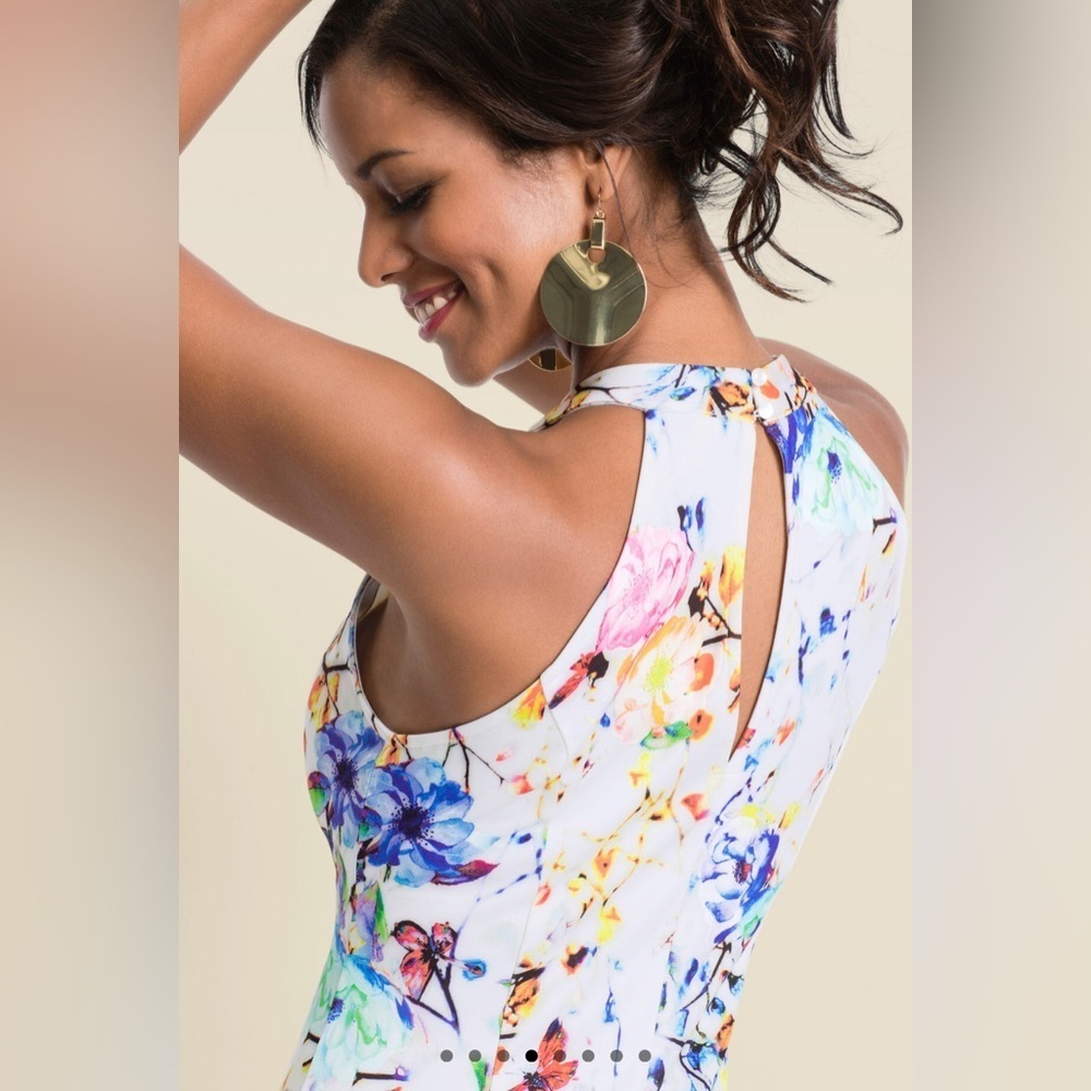 Venus Floral Women's Dress- Multicolor S - Picture 3 of 14